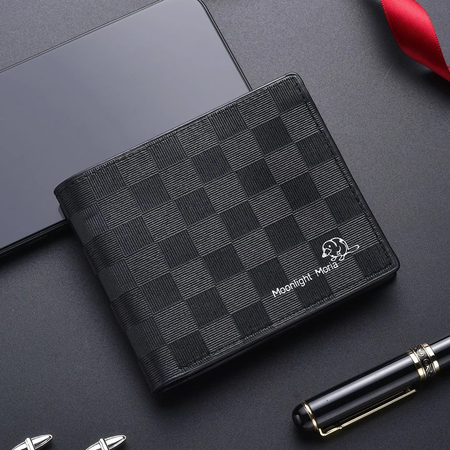 Money Clip Minimalist Rfid Blocking - 정품 가죽 지갑 남성용 RFID 차단