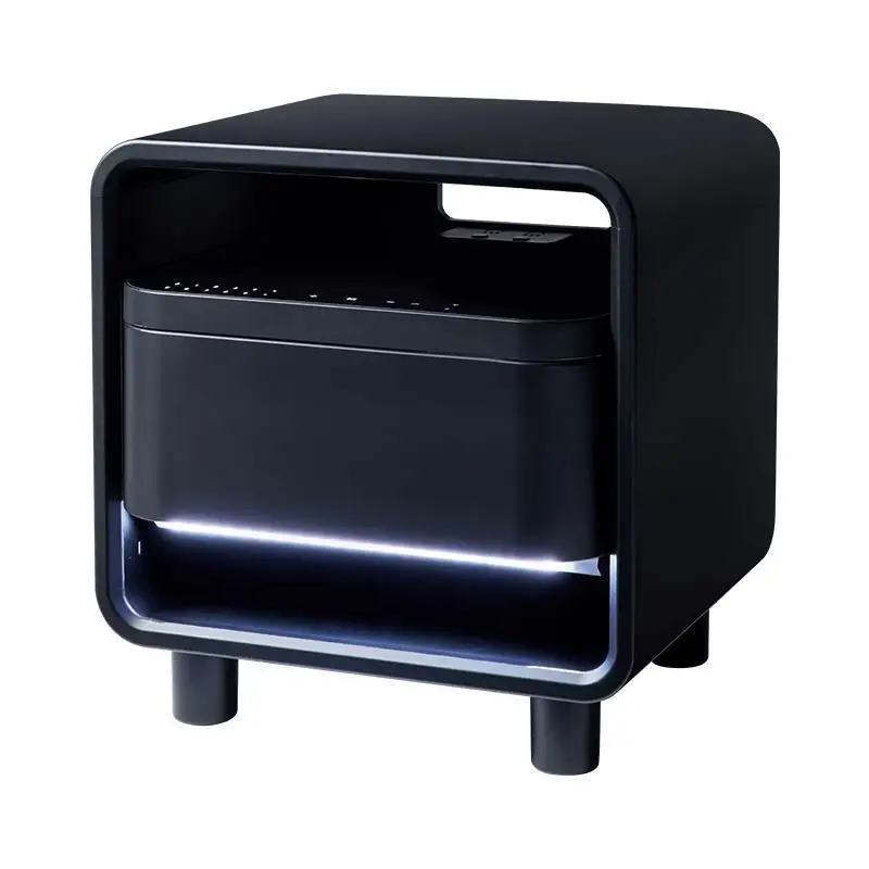 طاولة بجانب السرير الذكية 8H، بصمة الإصبع، شحن لاسلكي، خزانة كلمة المرور الآمنة، شبكة ضوء ليلي، مكبر صوت متعدد الوظائف