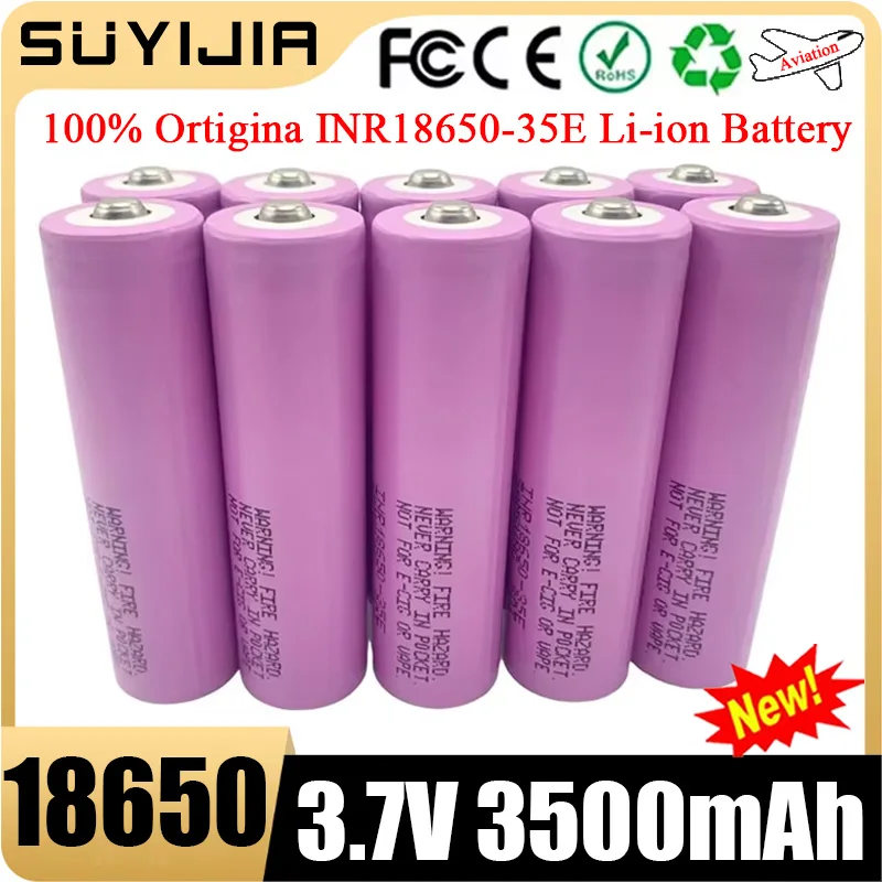 SUYIJIA 2024New 100% Original INR18650 35E 3.7V 3500mAh 20A Discharge INR18650 35E 18650 Li-ion Battery 3.7v Rechargable Battery