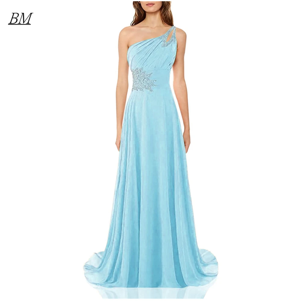 Robe De Soiree Cheap Appliques Elegant Ombre Gradient Prom Dresses Beaded Long Chiffon Formal Evening Bridesmaid Party Gown