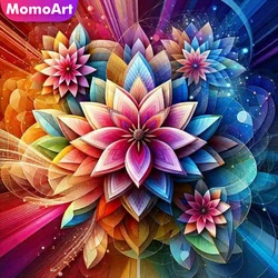 MomoArt Flower Diamond Mosaic Mandala Picture Rhinestones Colorful Embroidery Abstract Cross Stitch Painting Fantasy Handicraft