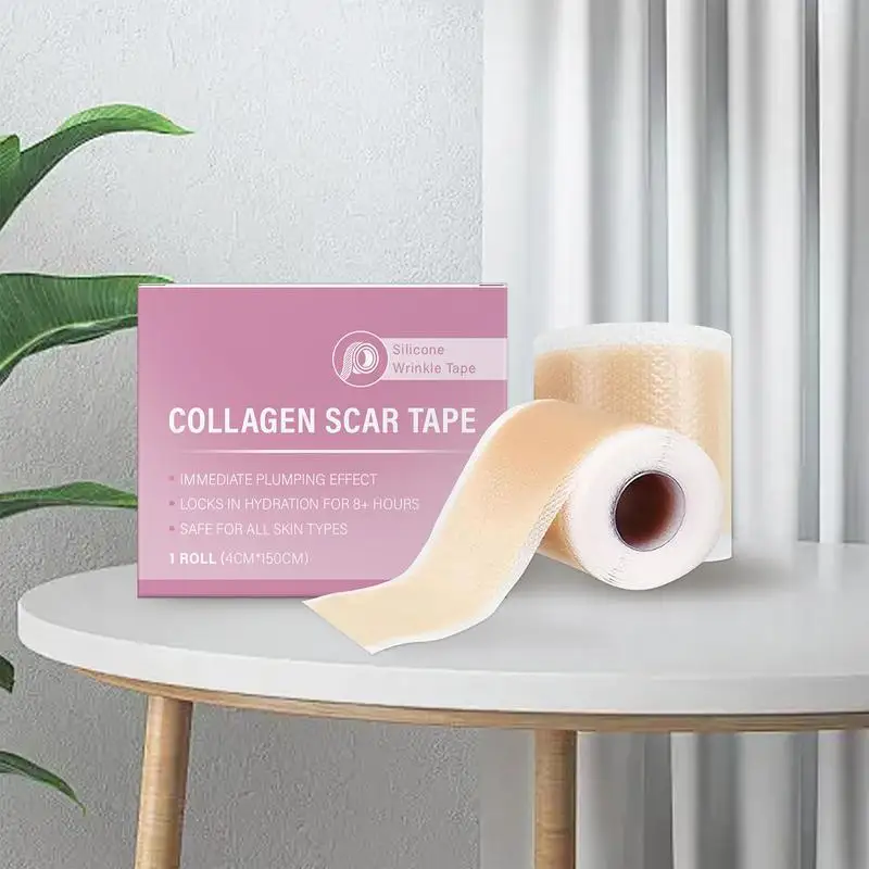 1 Roll Silicone Scar Sheets, 4cm X 150cm Self-Adhesive Scar Cover Tape Reusable and Effective Skin Care Strips Collagen Scar Tap image 5