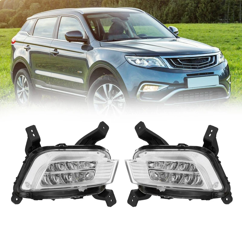 Car Front Bumper LED Fog Lights Assembly Driving Lamp Foglight For Geely Atlas Emgrand X7 Sport 2016 2017