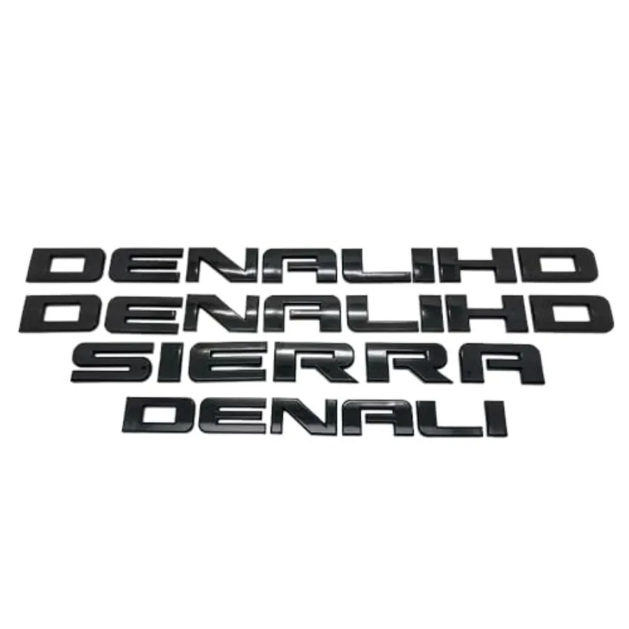 

4PCS Replacement for 2011-2019 Sierra Denali Hd Tailgate Door Badges Emblem Nameplate Matte Black