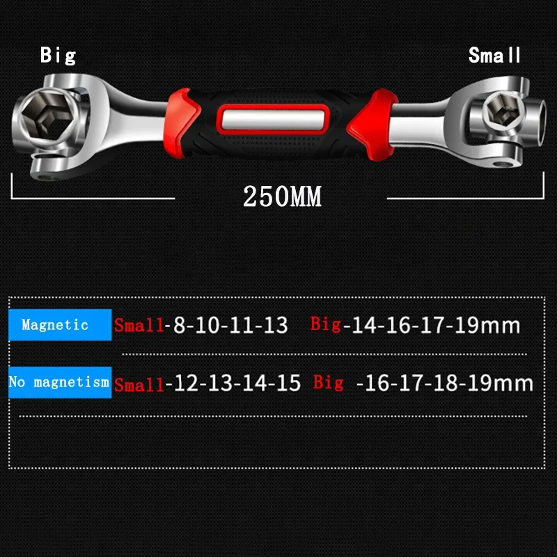 Wielofunkcyjny zestaw kluczy nasadowych 52 w 1 uniwersalny moment obrotowy z obrotem 360 stopni mechanik rowerowy, oszczędzający wysiłek, narzędzia ręczne