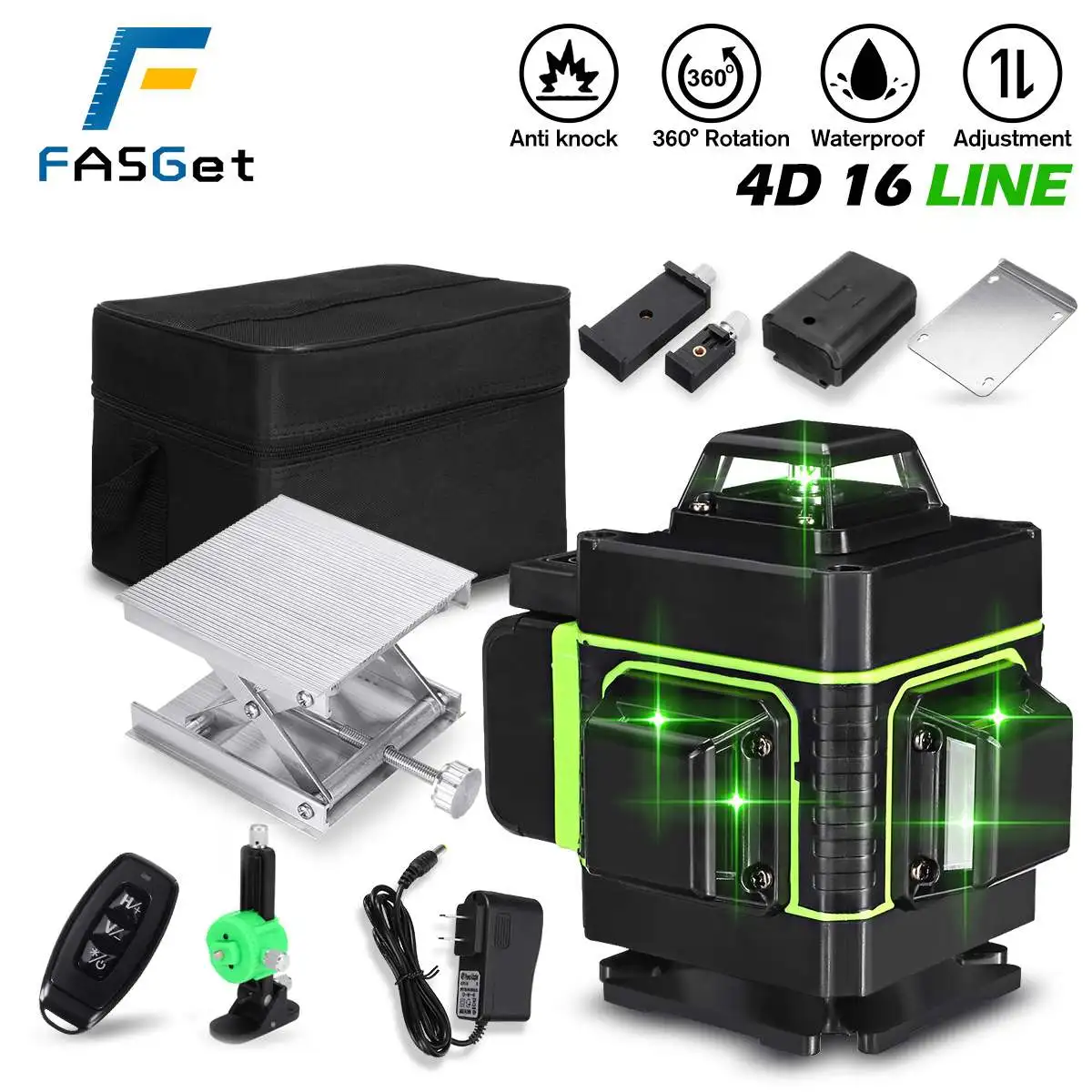 16 Lines 4D Laser Level Green Line Self-Leveling 360 Horizontal And Vertical Super Powerful Laser Level Green Beam Laser Level