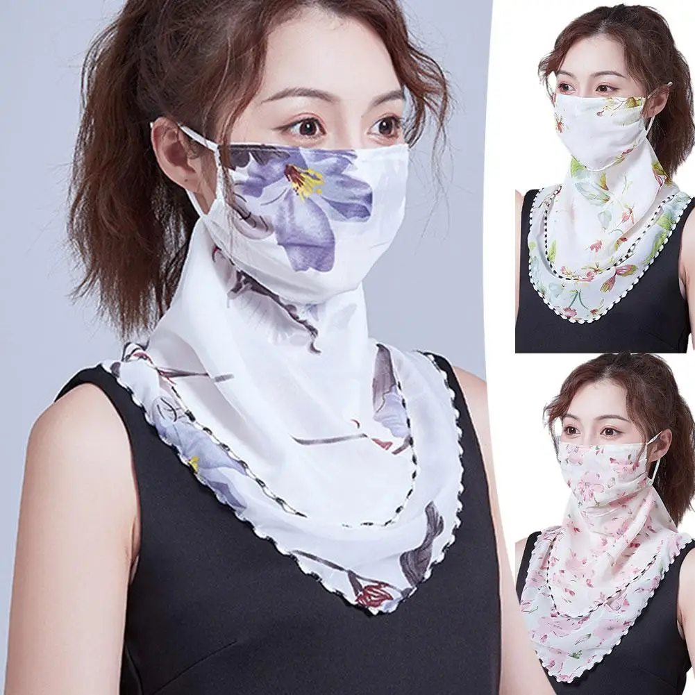 UV Protection Ice Silk Face Cover Scarf For Women Quick-drying Windproof Breathable Adjustable Fishing Cycling Face Cover S7F7