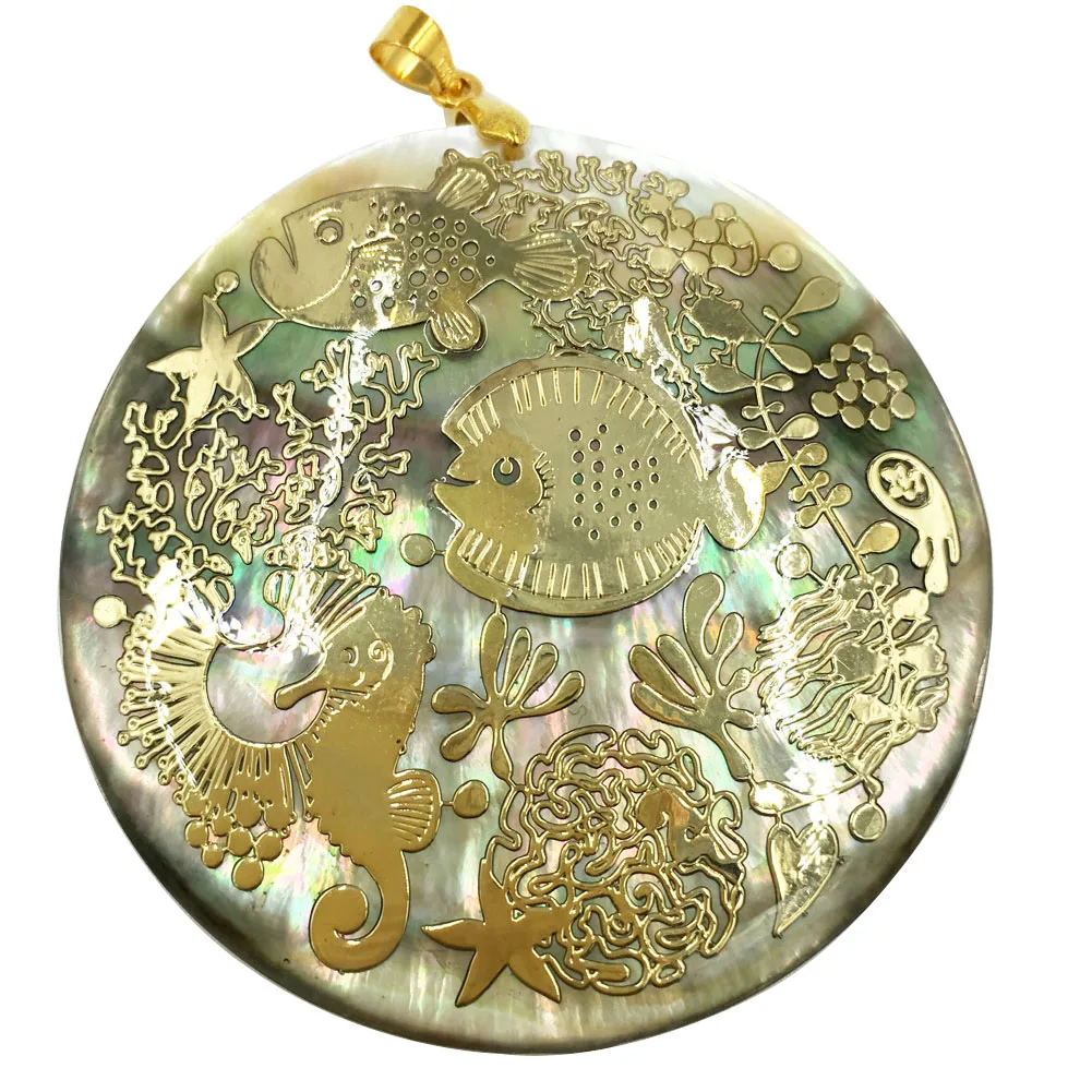 Beautiful jewelry Mother of pearl Shell Women Men Pendant Bead WFH587