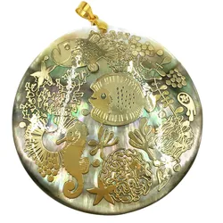 Beautiful jewelry Mother of pearl Shell Women Men Pendant Bead WFH587