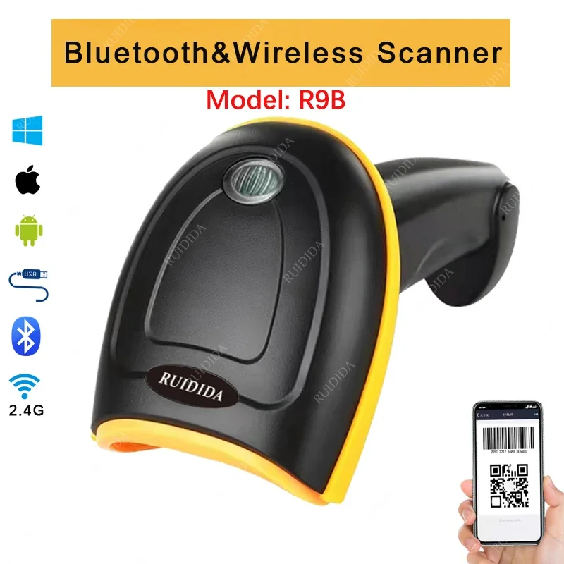 

2D беспроводной сканер штрих-кода Bluetooth 2d сканер ручной считыватель QR-кода qr беспроводной Bluetooth сканер для супермаркета магазина