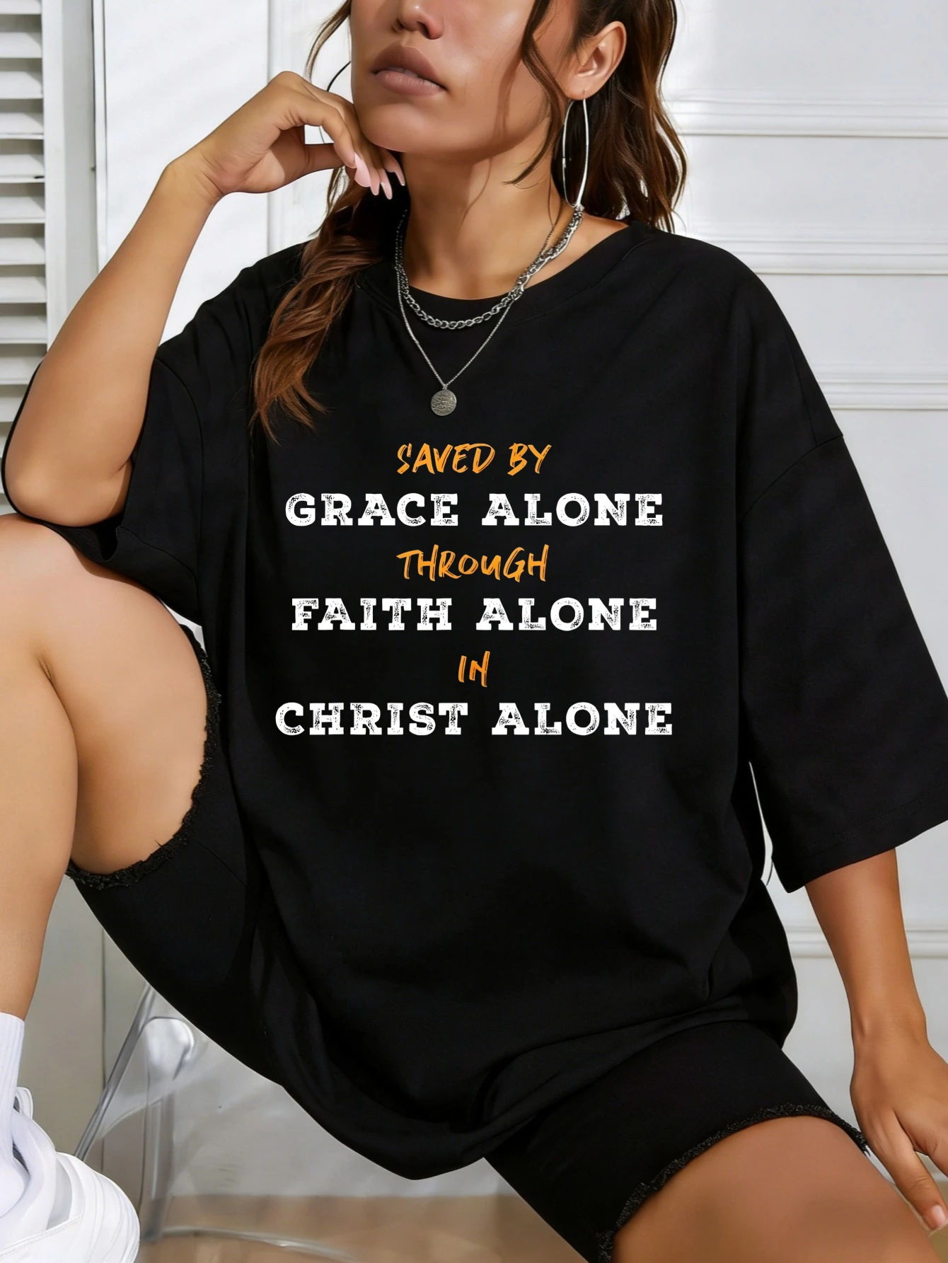 

Women Cotton Graphic T Shirt Christian Faith Printed Short Sleeve Casual Summer Regular Fit Gift for Her
