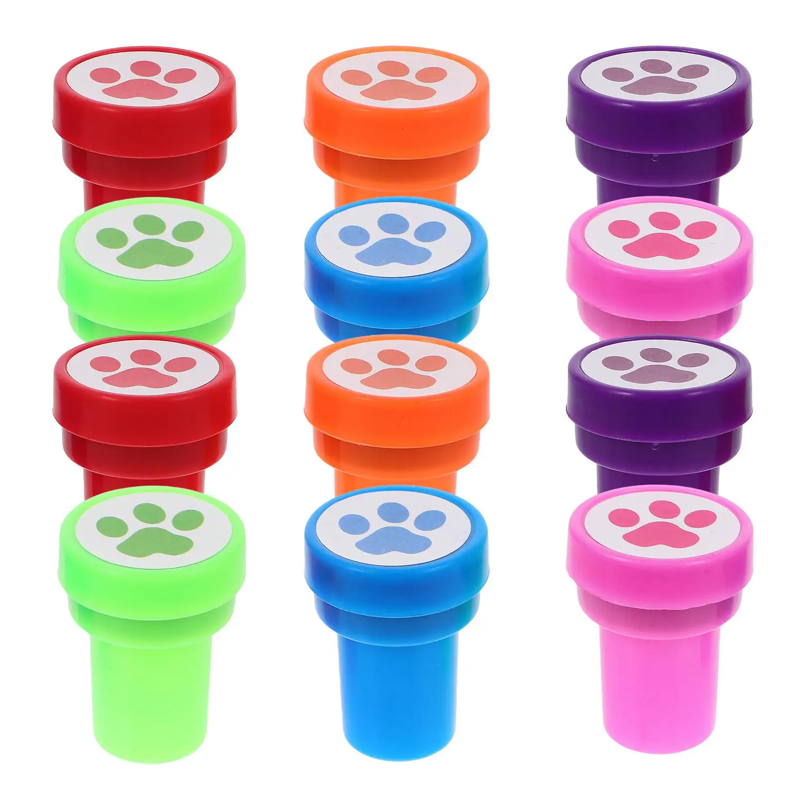 

12 Pcs DIY Dog Paw Stamp Animal Stamps Kids Print Kit Ink Cute Plastic Child Mini