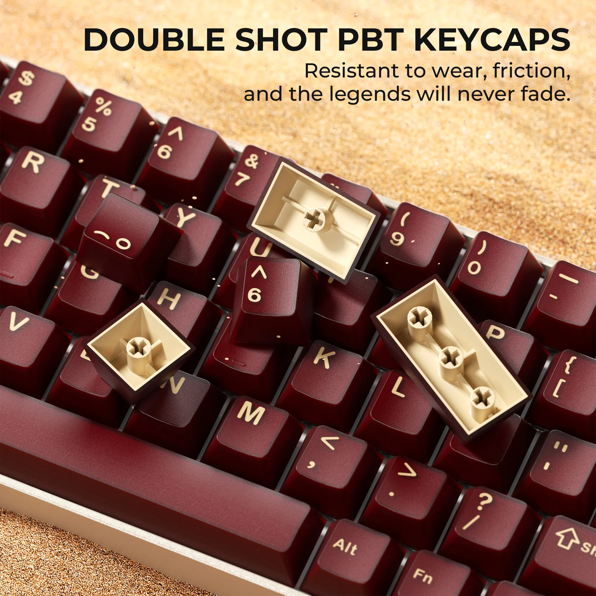 XVX 121 Keys Red Jade Keycap PBT PC Double Shot Cherry Profile Key Cap for Cherry MX Switches Mechanical Gamer Keyboard