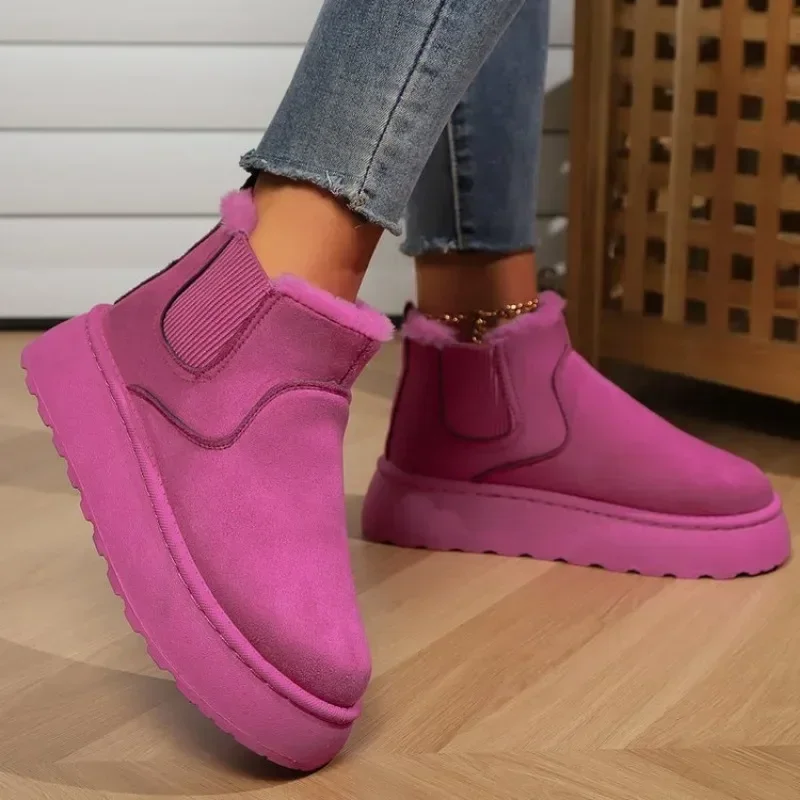 Ankle Boots Women New Rubber Thick Sole Winter Boots for Outdoor Elevated Comfort Warm Walking Cotton Shoes Fashion Snow Boots image 4