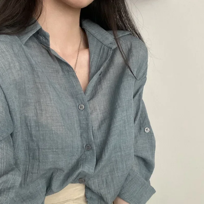 Trendy Women Solid Color Anti-UV Sun Protection Shirt, Thin Anti-fade Casual Streetwear Blouse Top