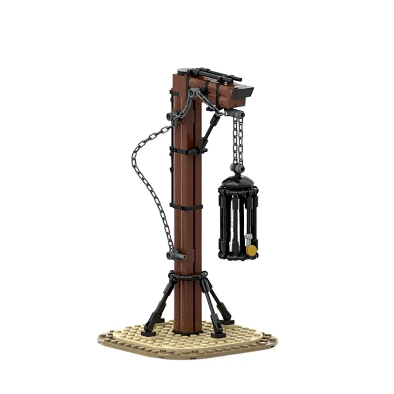 MOC Skeletons in A Cage Suspended Model Building Blocks Medieval Torture Tools Brick Building Blocks DIY Toys Ornaments Gifts