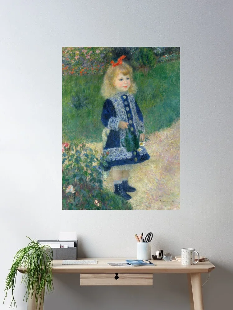 

Auguste Renoir - A Girl with a Watering Can Canvas POSTER ,Home Decor Wall art painting