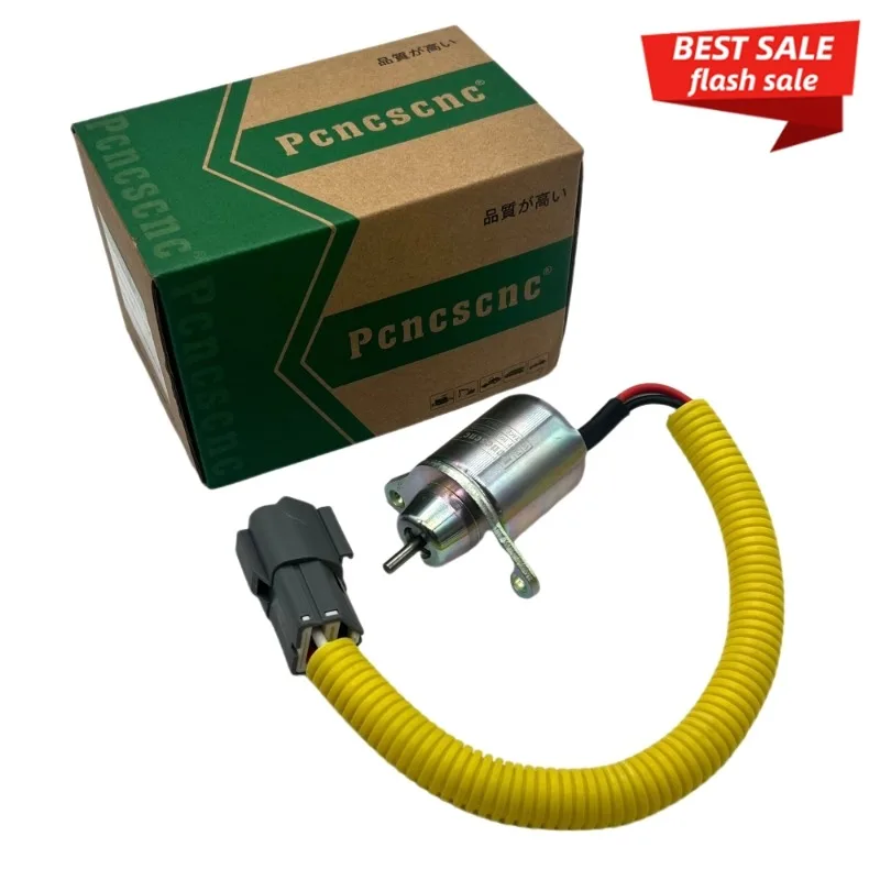 

12v 24V 1503ES-12S5SUC12S Excavator Engine Fuel Shutdown Solenoid Valve for Yanmar John Deere Tract Gray Plug