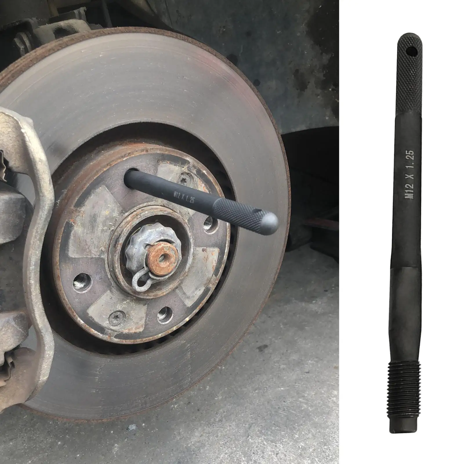 ホイールハンガー調整ピン取り付け、BMWホイール取り付け用ガイドボルトツール