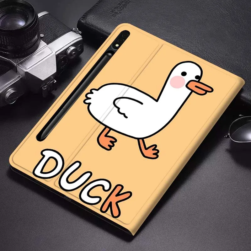 

Duck Cat Bear Art Cartoon Gift For Samsung Galaxy Tab S6 S7 S8 S9 S10 FE Plus Lite Soft Flexible Support Tablet Case