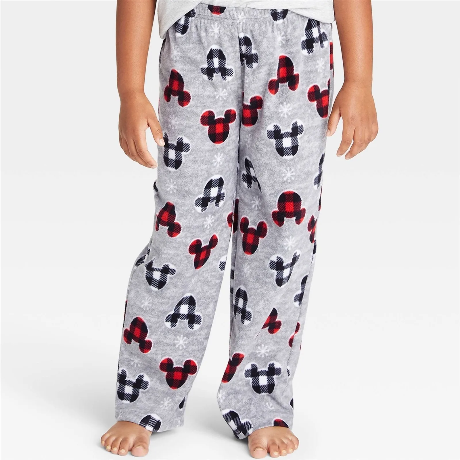 Disney Mickey a cuadros orejas vacaciones adultos niños Coral polar pijama pantalones a juego trajes familiares suave cómodo relajado-ajuste Otoño Invierno