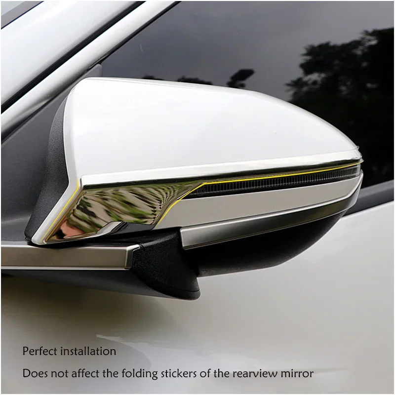 Car Rear-view Mirror Garnish Strips Trim Stickers Exterior Moulding For Hyundai Tucson NX4 2021 2022 Accessories