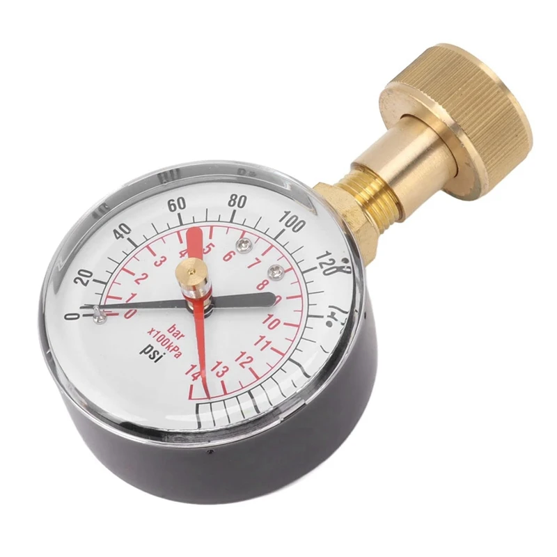 Water Pressure Gauge 0 To 200Psi Universal Water Pressure Test Gauge With 3/4 Female Hose Thread For Durable Easy To Use