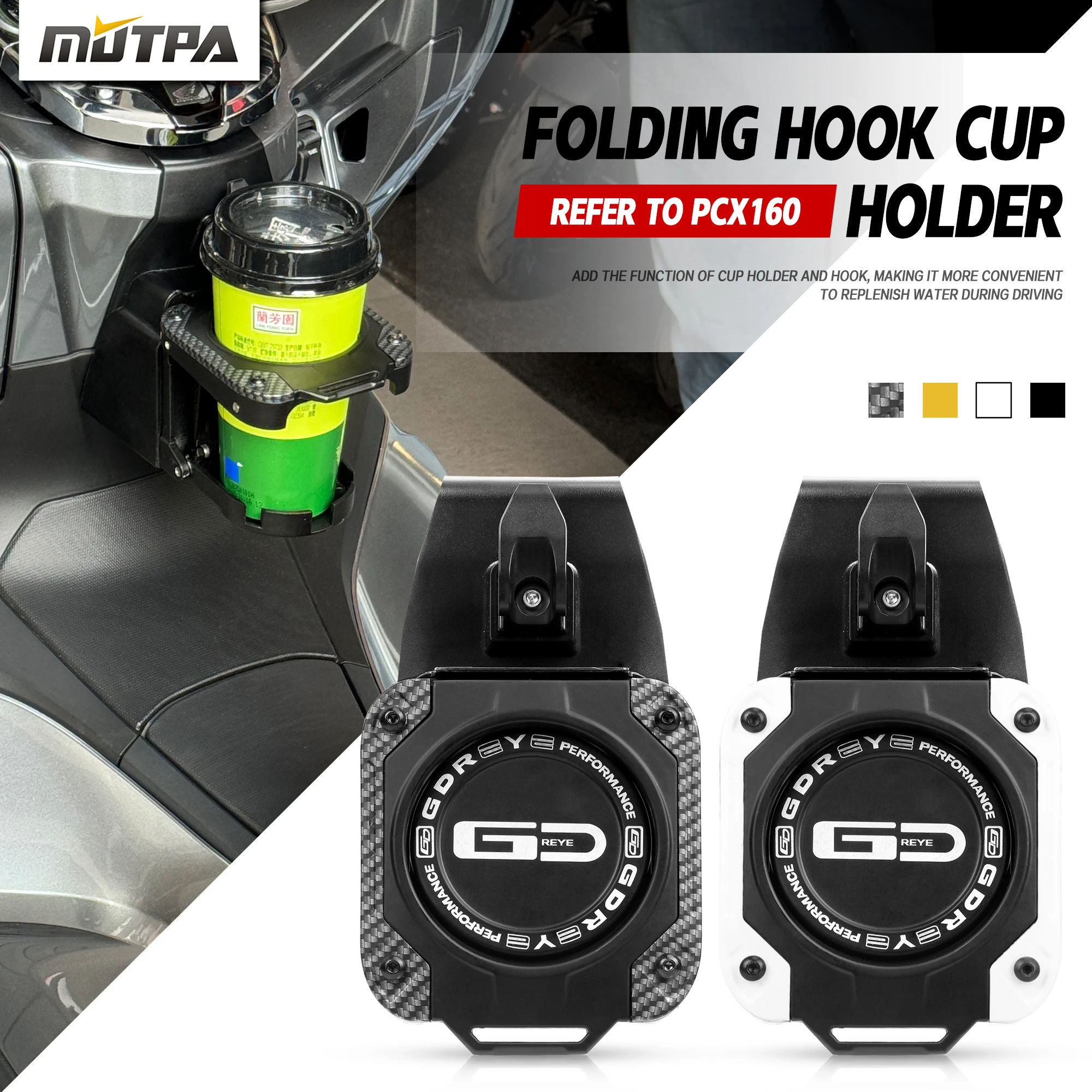 For Honda PCX 160 150 PCX150 Folding Cup Holder Motorcycle PCX160 Aluminum Alloy Folding Water Cup Drink Cup Holder Storage Hook