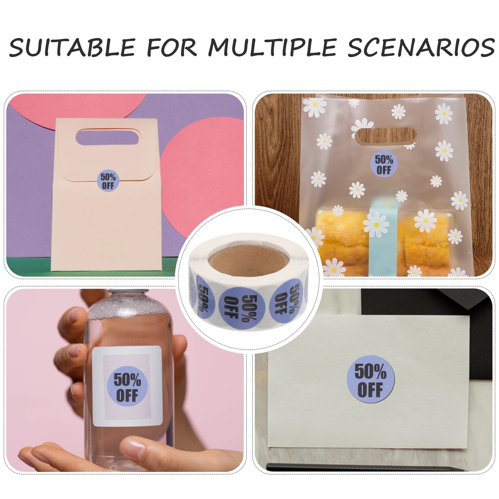 

1-рулонные наклейки, круглые самоклеящиеся метки для розничного магазина, прочный клей для распродажи