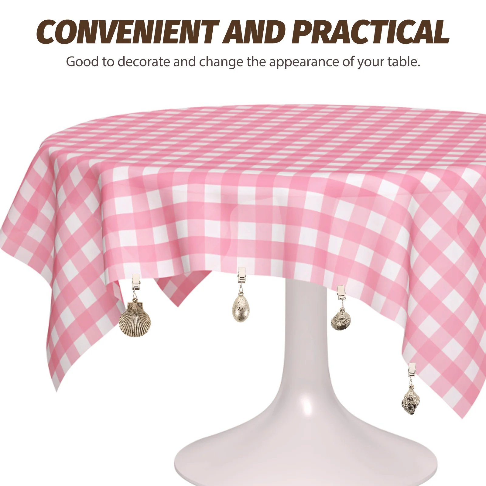 

4Pcs Decorative Shell Tablecloth Weights Compact Table Cover Clips Reusable Tablecloth Clamps for Outdoor Party Dining