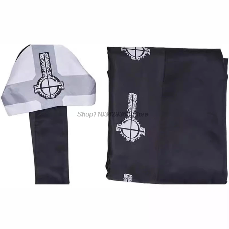 Medieval Papa Emeritus Cape Cosplay Costume Middle Ages Black Cloak With Hat Full Set For Adult Halloween Party Suit