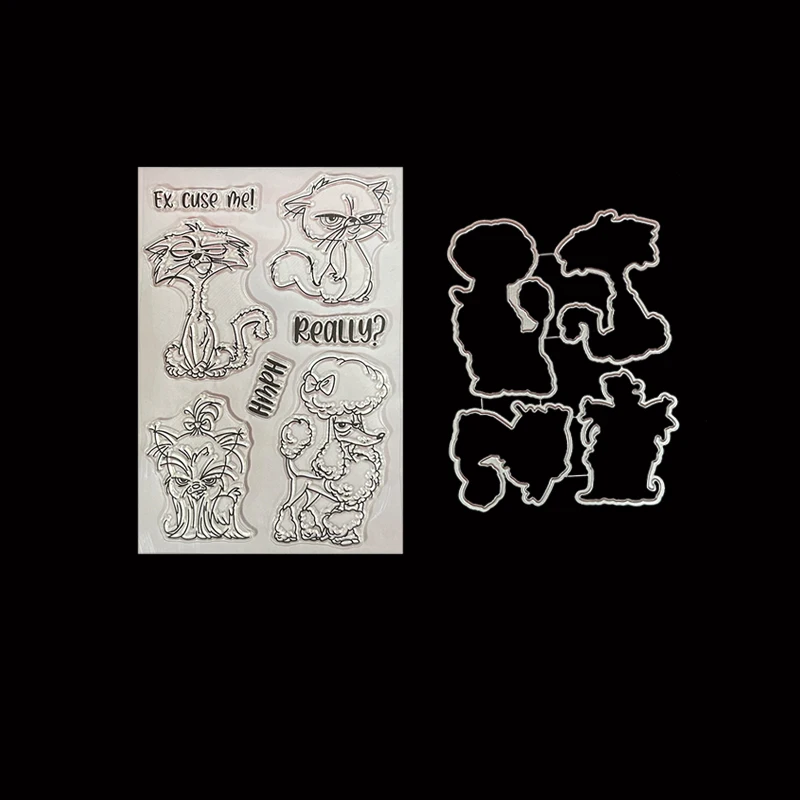 Monkeystamp Animal Skunk Metal Cutting Dies and Clear Stamp for DIY Scrapbooking Photo Album Decorative Embossing Paper Cards - view 2