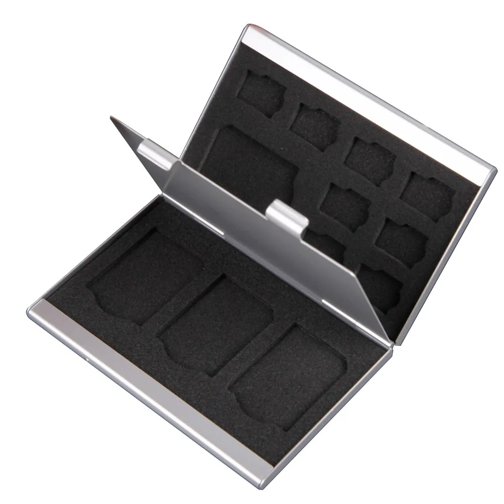 Metal Double-Layers Memory Card Aluminum Storage Box Camera for SD MMC TF Memory Card Storage Card Holder Case Metal Cases