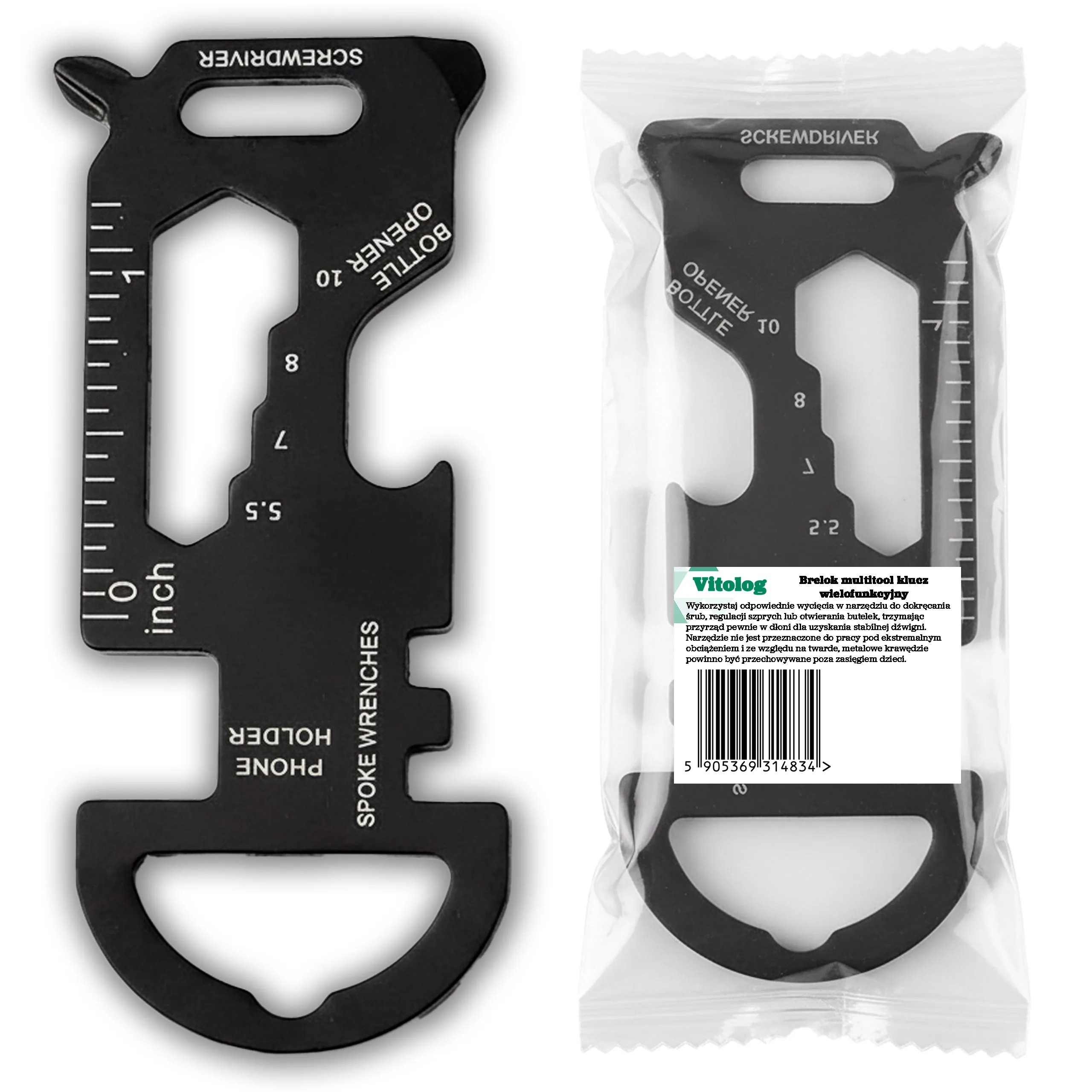 EDC sleutelhanger survivalkaart multitool sleutelopener 8-in-1