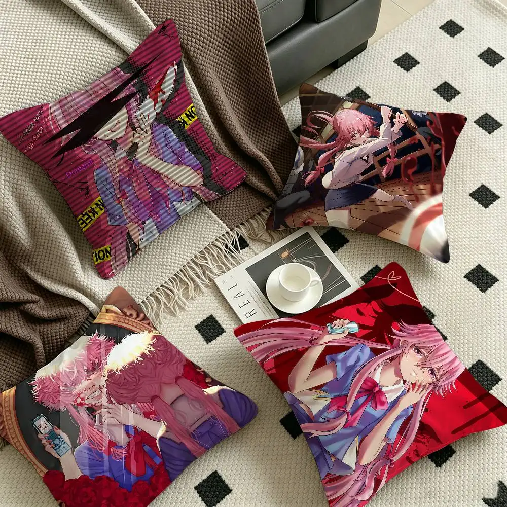 Anime F_Future D_Diary Pillow Cushion Cover Pillowcase Living Room Sofa Home Decor Customized