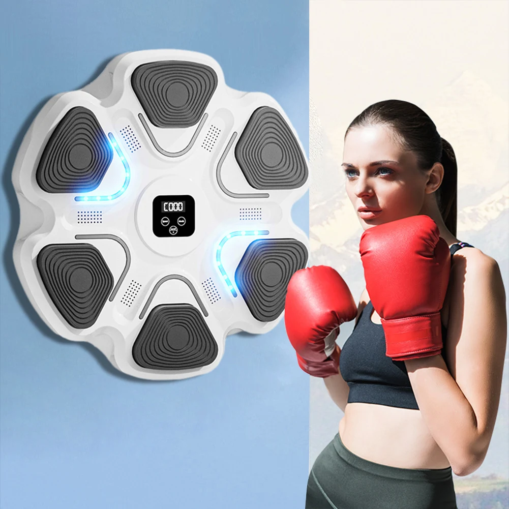 Machine de boxe à musique intelligente, chargement USB, tampon de poinçonnage électronique, cible d'entraînement Bluetooth pour la boxe, réaction d'agilité sportive