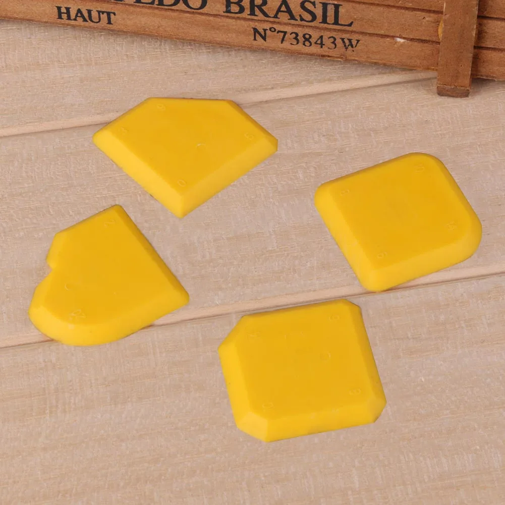 4/8/12pcs Silicone Sealant Tool Yellow Spreader Finish Kit Caulk Tile Grout Applicator Essential Tool Thermoplastic Rubber Edge