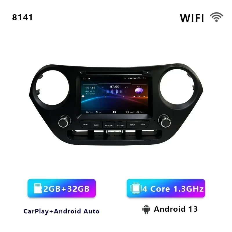 CHESTEK Android 13 Autoradio Voor Hyundai i10 Grand 2013 2014 2015 2016-2018 Carplay Multimedia Video Speler navigatie WIFI 4G BT