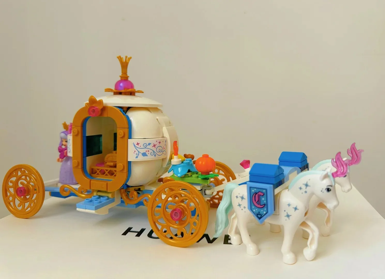 سندريلا النقل الملكي اللبنات 237 قطعة الطوب المتوافق تجميع اللعب الكرتون فتاة للطفل عيد الميلاد مفاجأة هدية