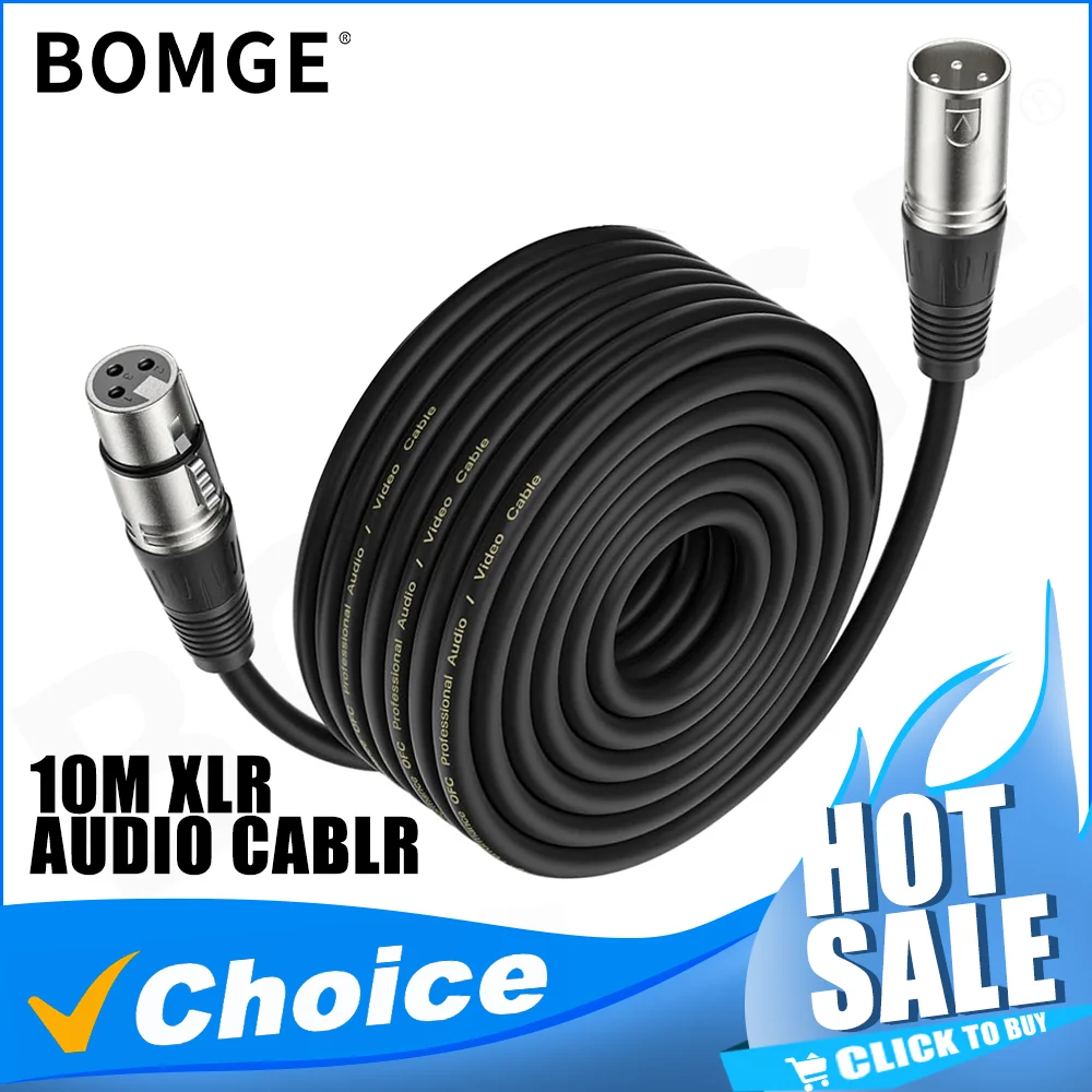 BOMGE 10M audio cable provide good signal transmission performance for home professional recording studios, concerts, churches