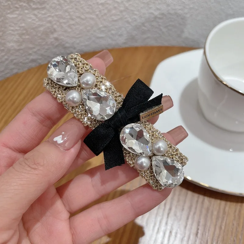 Diamond Gem Stone Barrettes Hair Clips Korea Creative New Design Luxury Quality Hot Sale Crystal Square Hairpins Spring Clips