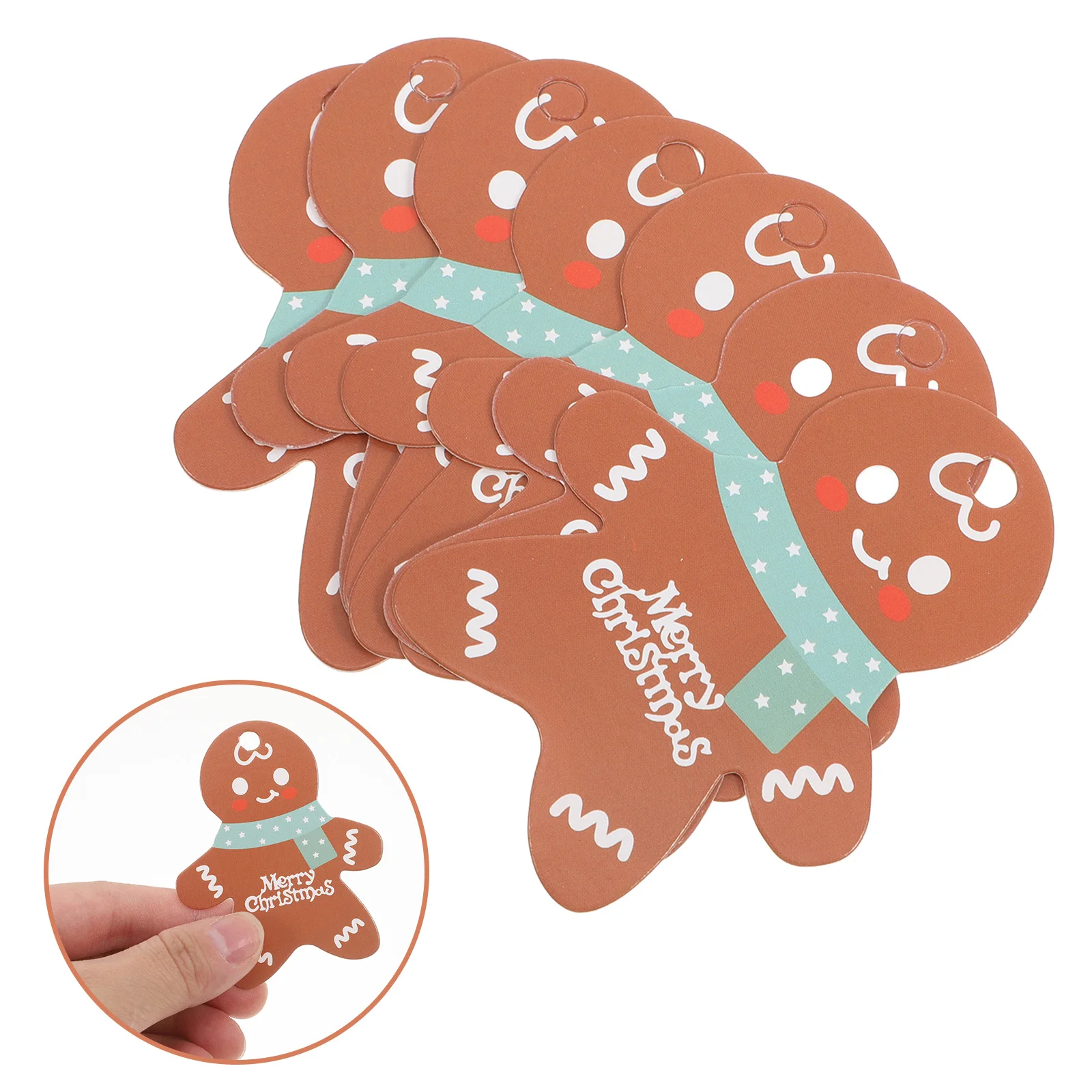 50 قطعة رجل الزنجبيل احتفالي معلقة العلامات ورق الكرافت الأبيض هدية عيد الميلاد العلامات DIY بها بنفسك هدية التفاف الزينة