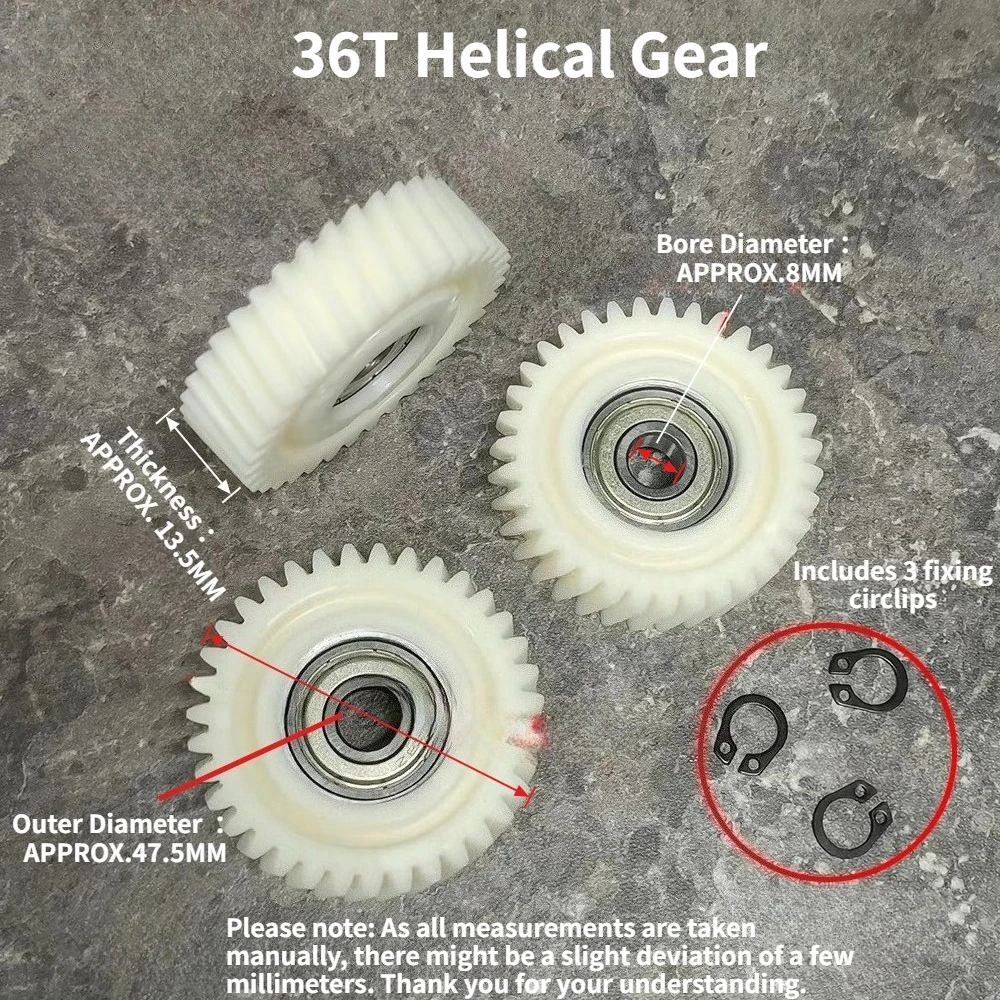 3pcs  47.5x13.5mm Planetary Gear 36 Teeth Gears With 8mm Bearings Wheel Hubs Electric Bike Nylon Gear For Motor E-bike Part