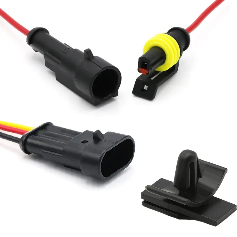 5/20/100 sets AMP 1P 2P 3P 4P 5P 6P Waterproof Auto Connector Male Female Plug with Wire Cable harness for Car Motorcycle