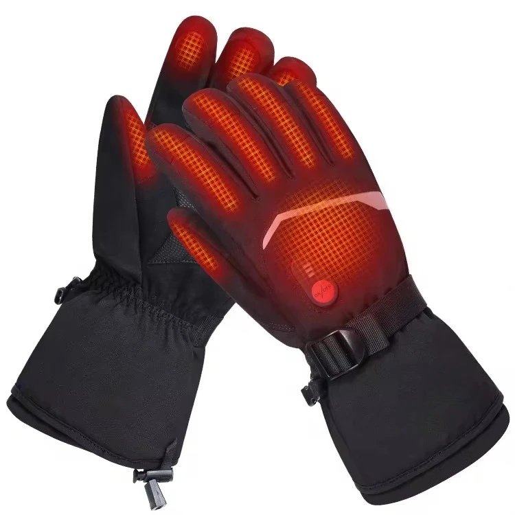 Mens Waterproof Winter Warming Skiing Snowboard Heated Gloves Battery Electrical Heated Ski Gloves