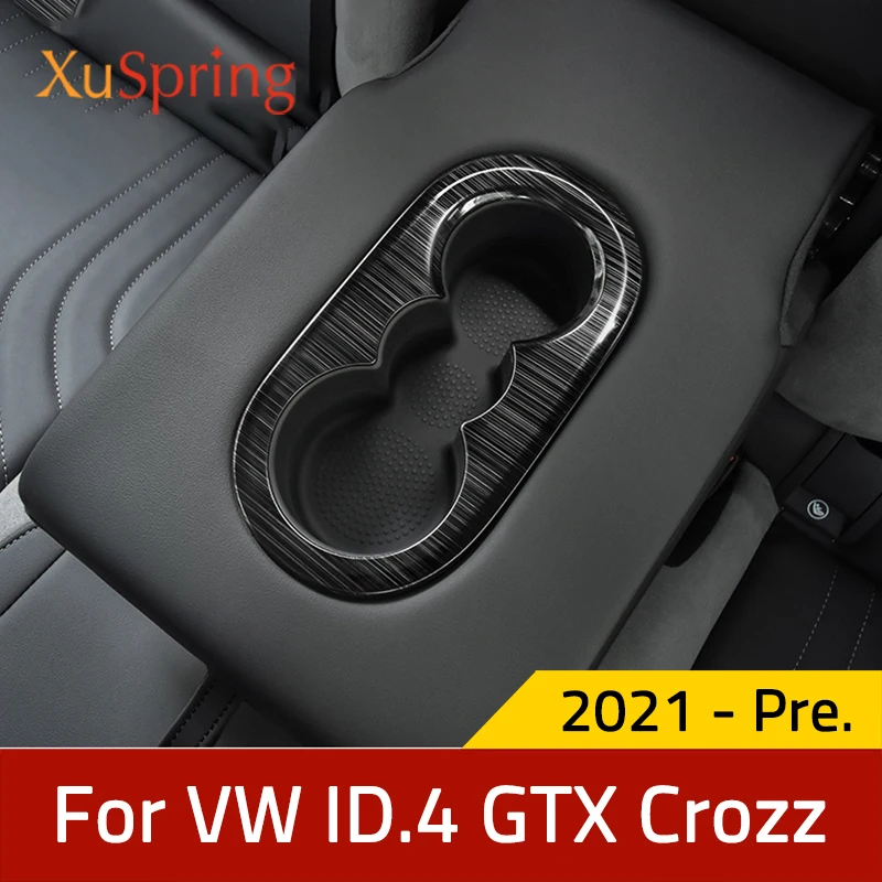 حامل الكأس للمقعد الخلفي للسيارة لـ VW ID.4 ID4 GTX Crozz Pro X 2021 2022 2023 ملصقات غطاء الكسوة إطار الشرائط مقبلات التصميم #2