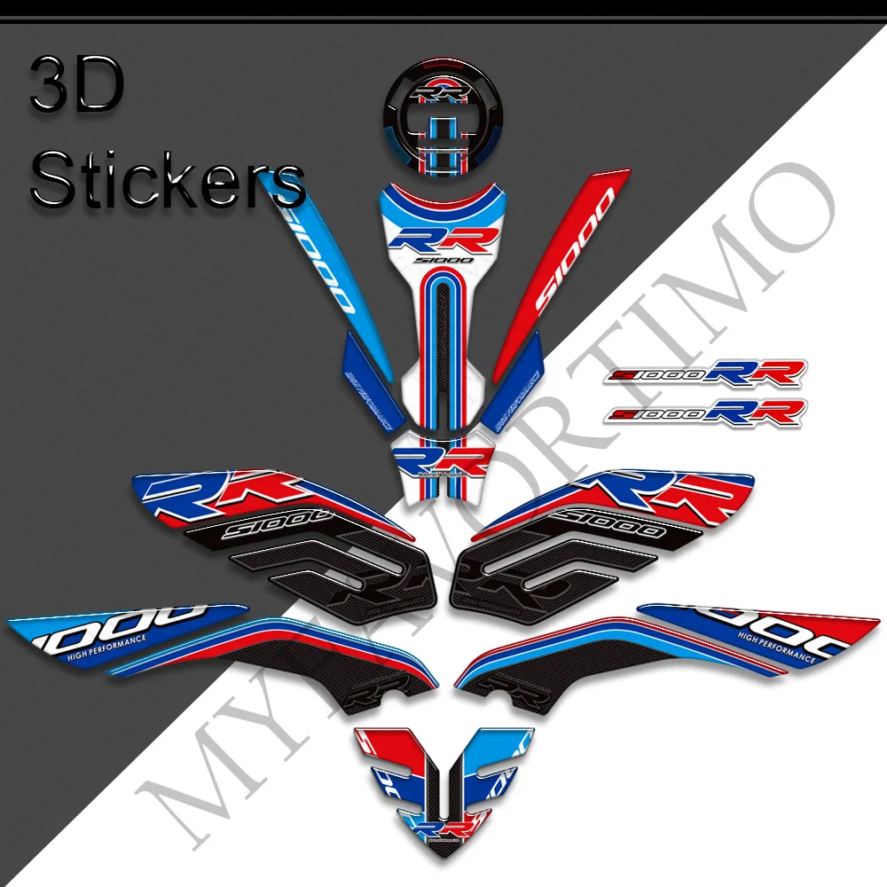 Motorcycle For BMW S1000RR S 1000 RR S1000 M M1000RR Protector Tank Knee Pad Side Grips Gas Fuel Oil Kit Stickers 2021 2022 2023