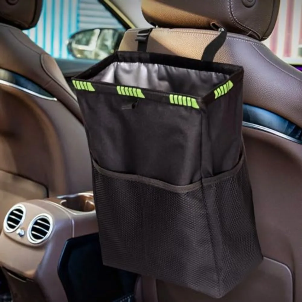 Hanging Car Bin Leak Proof Foldable Car Storage Bag Multi-use Waterproof Vehicle Trash Garbage Bag for Outdoor Camping Traveling