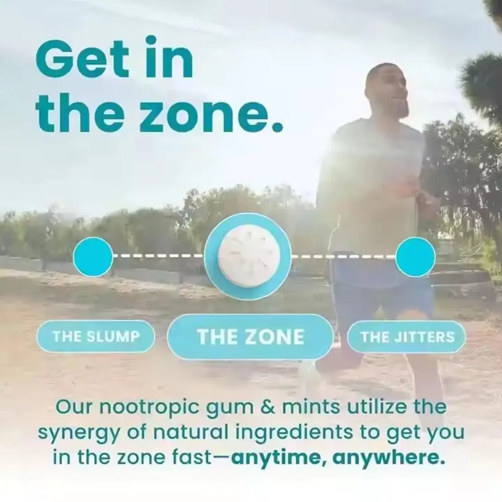 90pcs/ bagged Mint Tablet Candy Boost Your Energy and Focus Long Lasting Chew Improve Energy And Attention