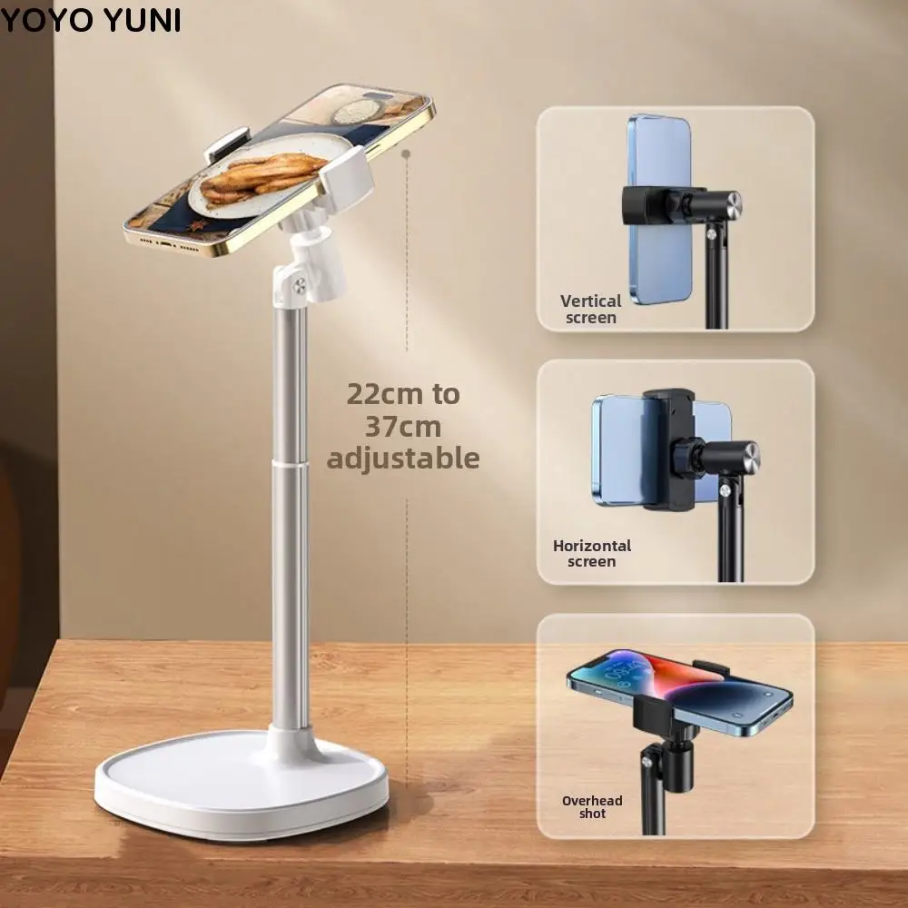 

Телескопическая подставка для телефона с регулируемой высотой, устойчивая основа, портативный настольный держатель для телефона, универсальный 360° ° Поворотный кронштейн для мобильного телефона